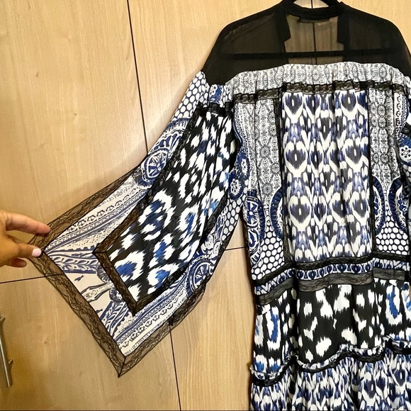 Roberto Cavalli mini Ikat print dress lace details - Picture 3 of 8